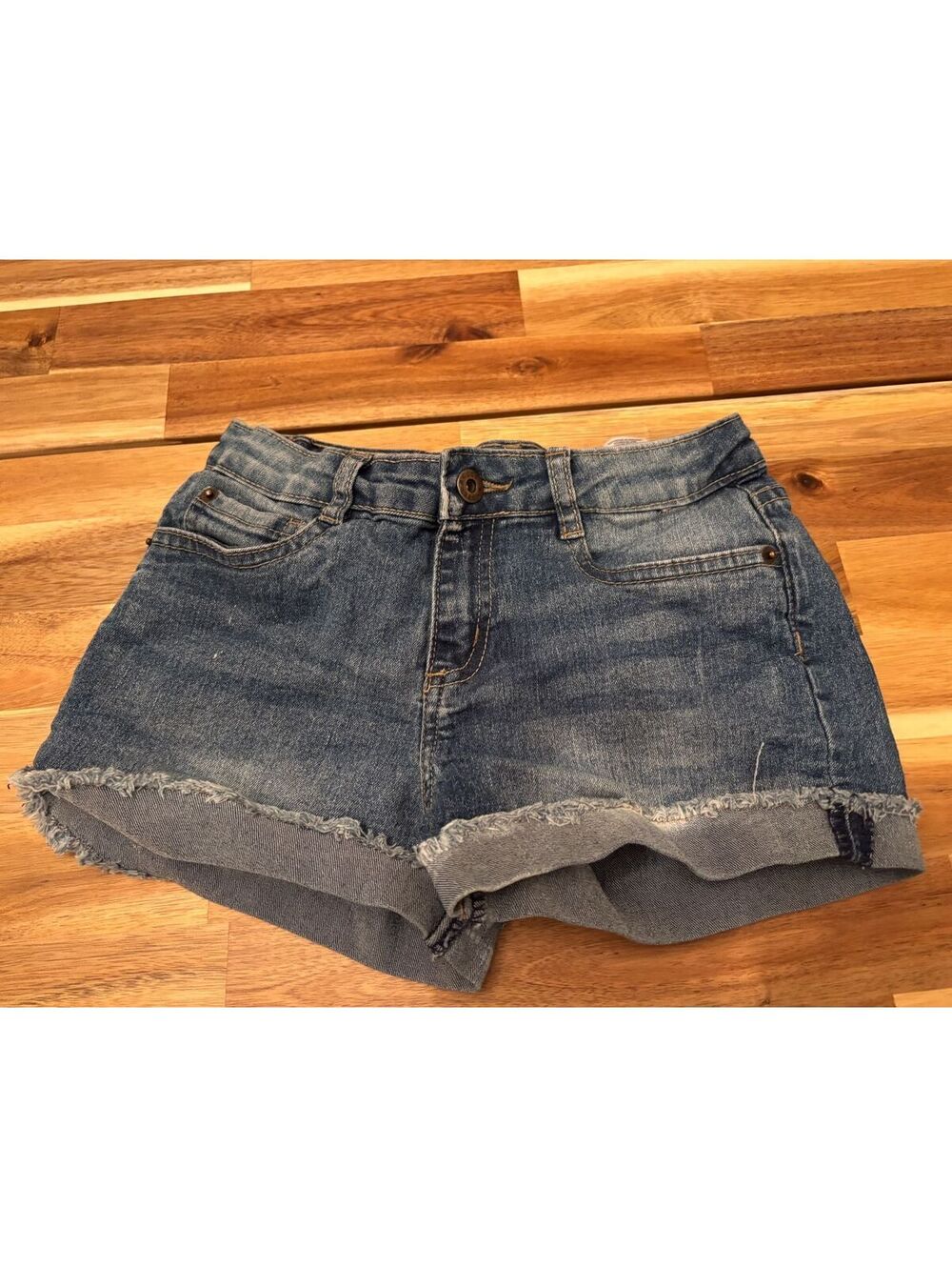 Lucky Brand Girls Riley Denim Shorts Size 12 Blue Stretch 5 Pocket (2290)